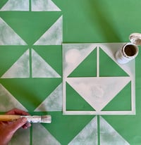 Image 2 of Triangles Stencil for Floors, Tiles and Walls, Geometric Stencil.