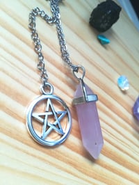 Image 1 of Rose Quartz Pendulum Pendant