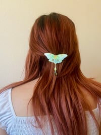 Image 1 of 💚Luna Moth💚 Hairclip 