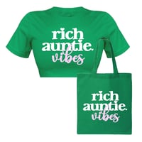 Rich Auntie Vibes Crop T-shirt & Tote Bag 🌸