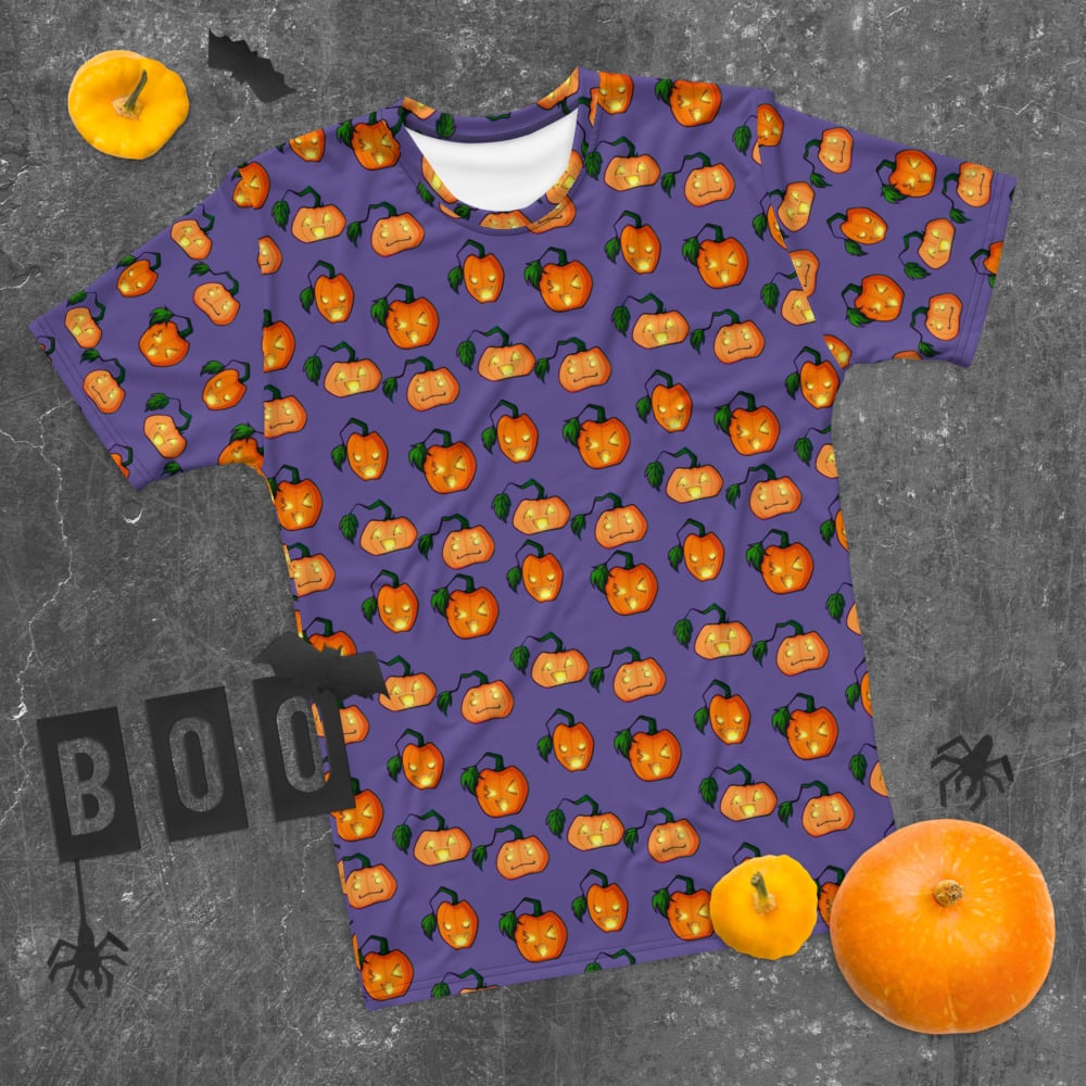 Spooky All-over Pumpkin Shirt ~ Purple