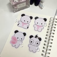 Image 1 of panda die cut vinyl stickers