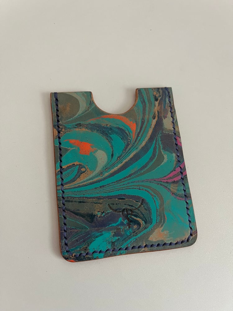 Image of Marbled Cardholder (Blue/Orange)