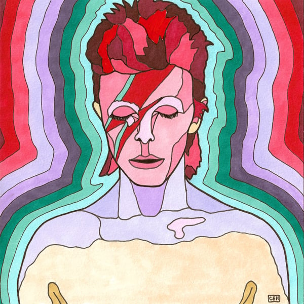 Image of Aladdin Sane 8x8 Print Bowie
