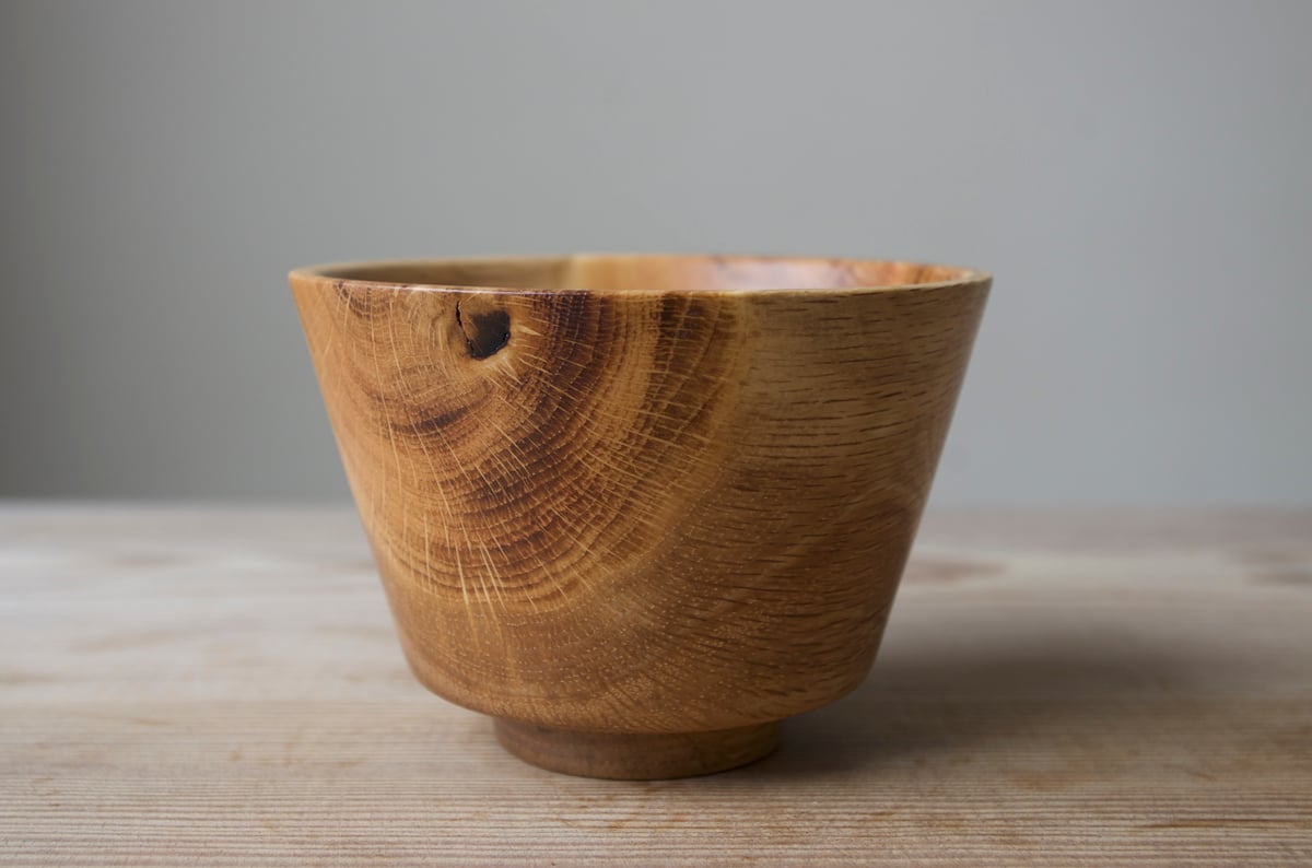 Image of Frustum shaped white oak bowl