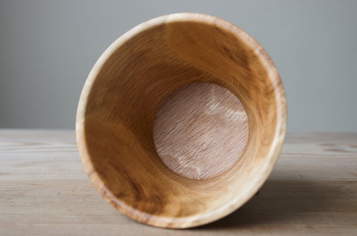 Image of Frustum shaped white oak bowl