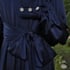 Midnight Blue "Beverly" Dressing Gown w/ Crystal Button Cuffs Image 4