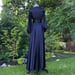 Image of Midnight Blue "Beverly" Dressing Gown w/ Crystal Button Cuffs