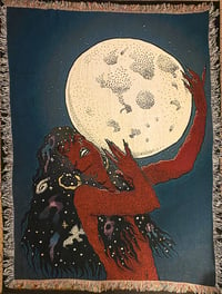 Image 1 of 'Midnight Moon Maiden' woven blanket 