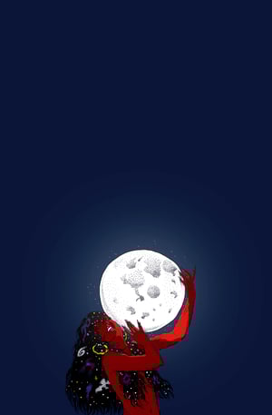 Image of 'Midnight Moon Maiden' woven blanket 