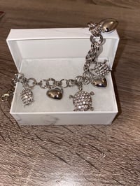 Silver turtle charm bracelet