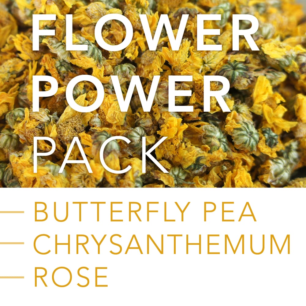 Image of FLOWER POWER PACK: Butterfly Pea Flower, Chrysanthemum and Rose