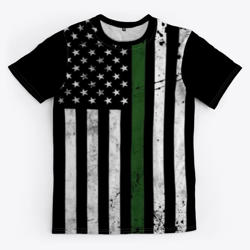 Image of GREEN LINE FLAG ~ DRY FIT TEE
