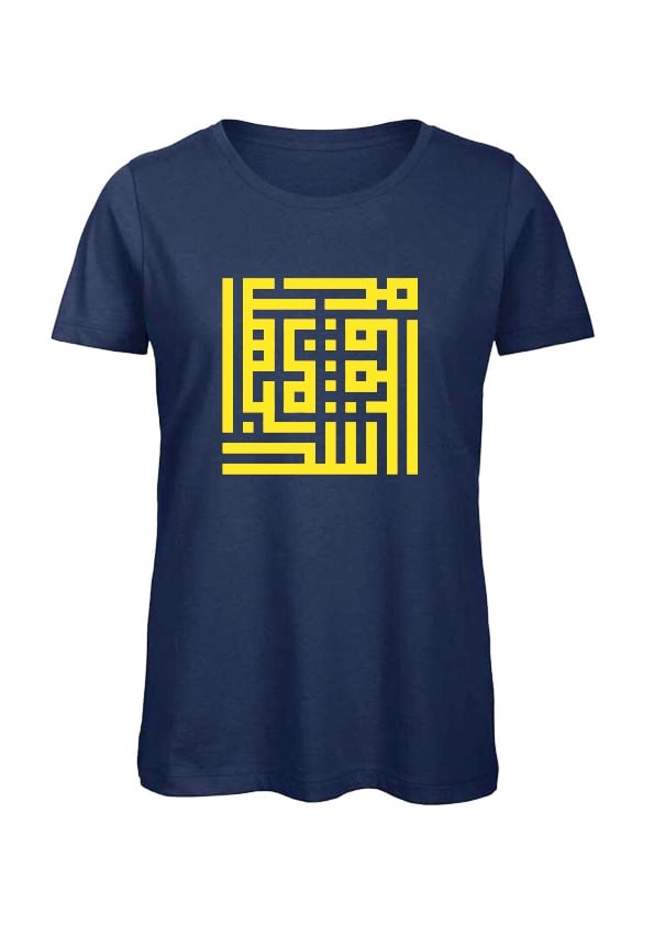 Image of Woman t-shirt - Yellow calligraffiti 