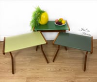 Image 4 of Vintage Mid Century Modern Retro G Plan NEST OF TABLES / SET OF 3 TABLES / COFFEE TABLES in green