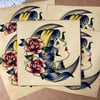 Vintage Flash Tattoo Print 16 x 16 Cm.