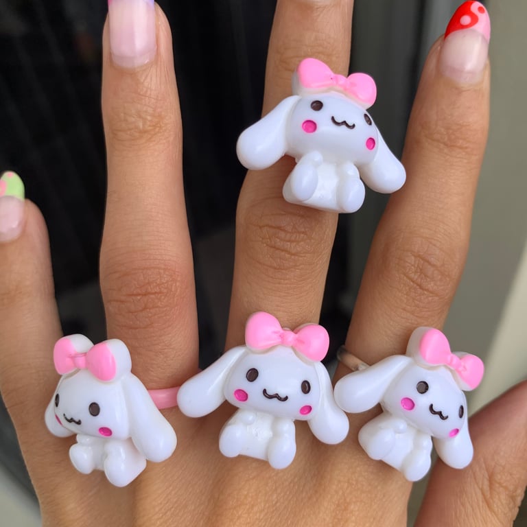 Puppy Rings in Pink and Blue Image 3