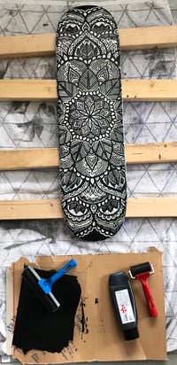 Image 2 of Mandala Skate Deck Carving Print