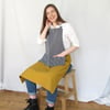 Ochre Canvas/Stripe Denim Crossback Apron No23:1