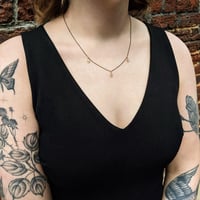 Image 2 of Triple Diamond Charm Necklace - 2-Tone