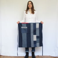 Image 1 of Denim Patchwork Apron, Barista Boro Apron, One-of-a-kind No16:3. was £126.00 now 25% off