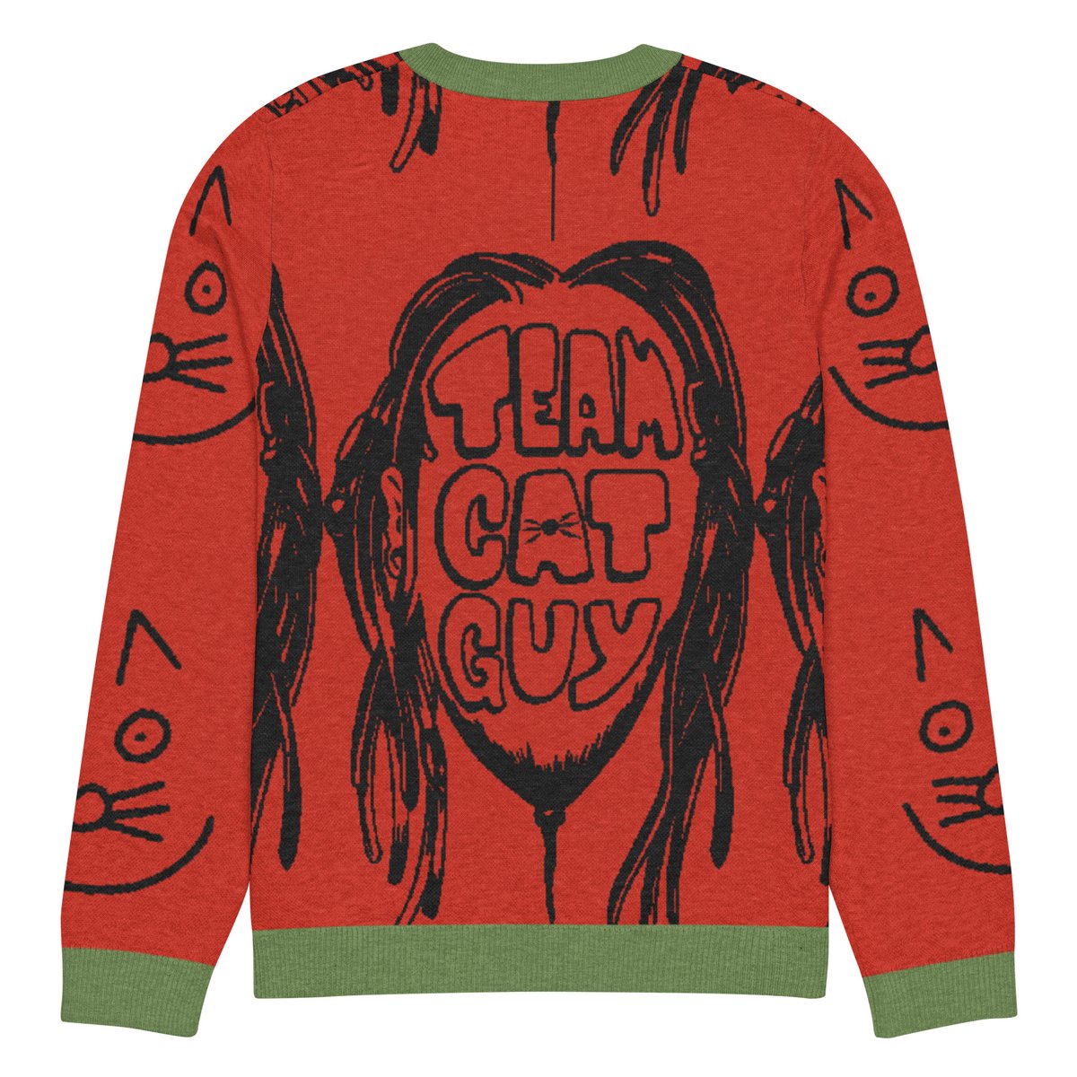 Cat Ugly Sweater MEOWY CHRISTMAS CAT UGLY CHRISTMAS SWEATER GREEN