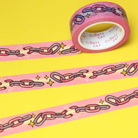 Image 1 of Pastel broken chains Washi Tape - pink & lilac - 15mm by 10m - Japanese masking tape