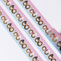 Image 4 of Infinity symbol cats Washi Tape - gold foil - 15mm by 10m - Japanese masking tape