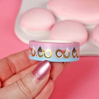 Image 2 of Infinity symbol cats Washi Tape - gold foil - 15mm by 10m - Japanese masking tape