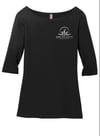 3/4 Sleeve Women's T with Silver Logo Front/Back