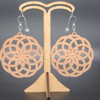 Image 3 of Red mandala earrings