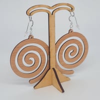 Image 3 of Red spiral earrings