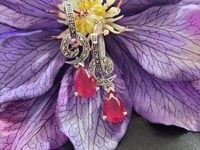 Image 1 of PH063 Marcasite Ruby Earrings