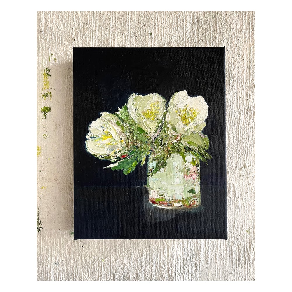 Image of ‘Vase of buds’ 2021 Oil on canvas