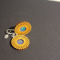 Image 2 of LaserOpal Daisy Window Earrings....  (sn: 332103)