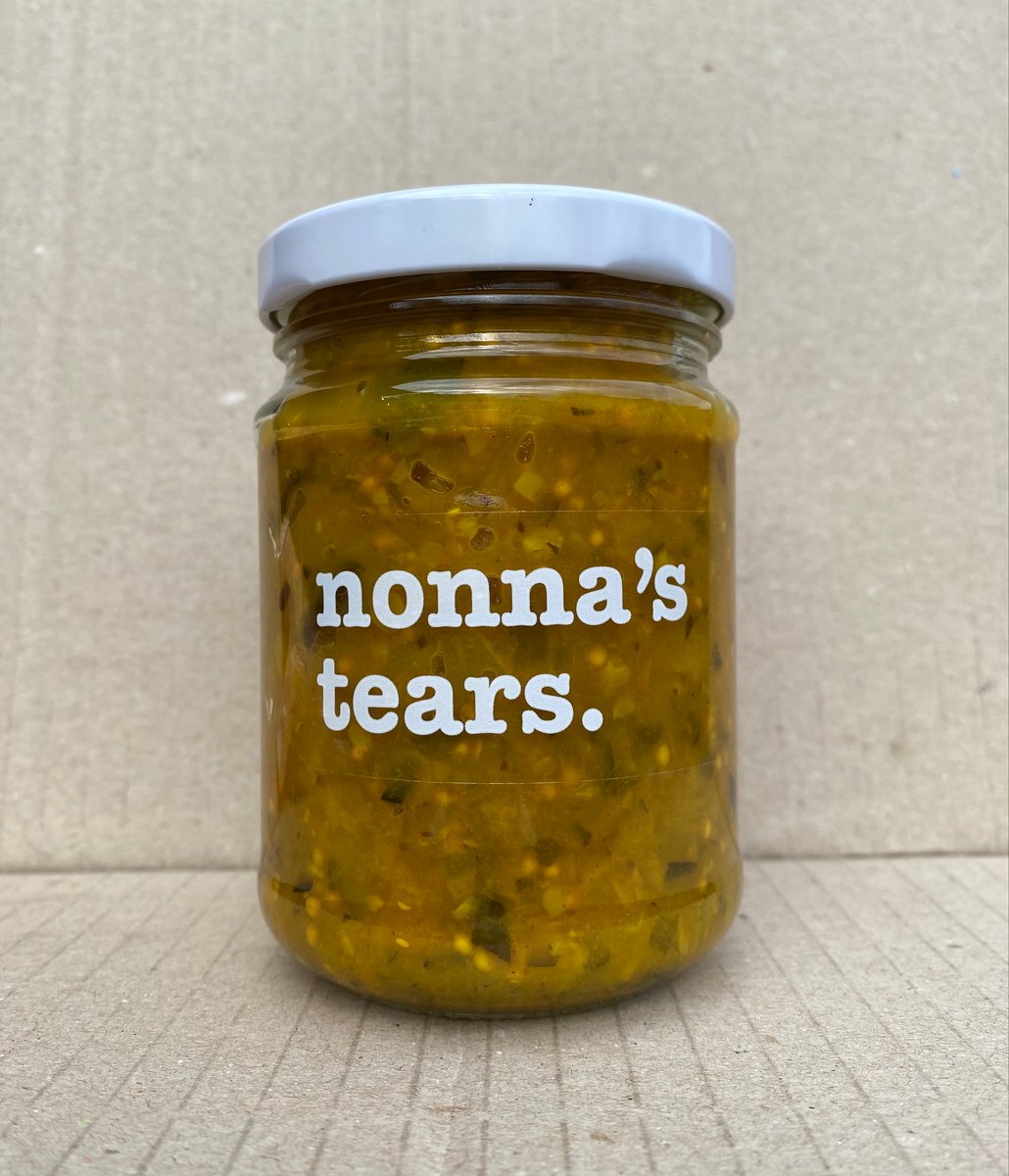 zucchini pickle relish with onion, mustard & turmeric. 250ml nonna’s