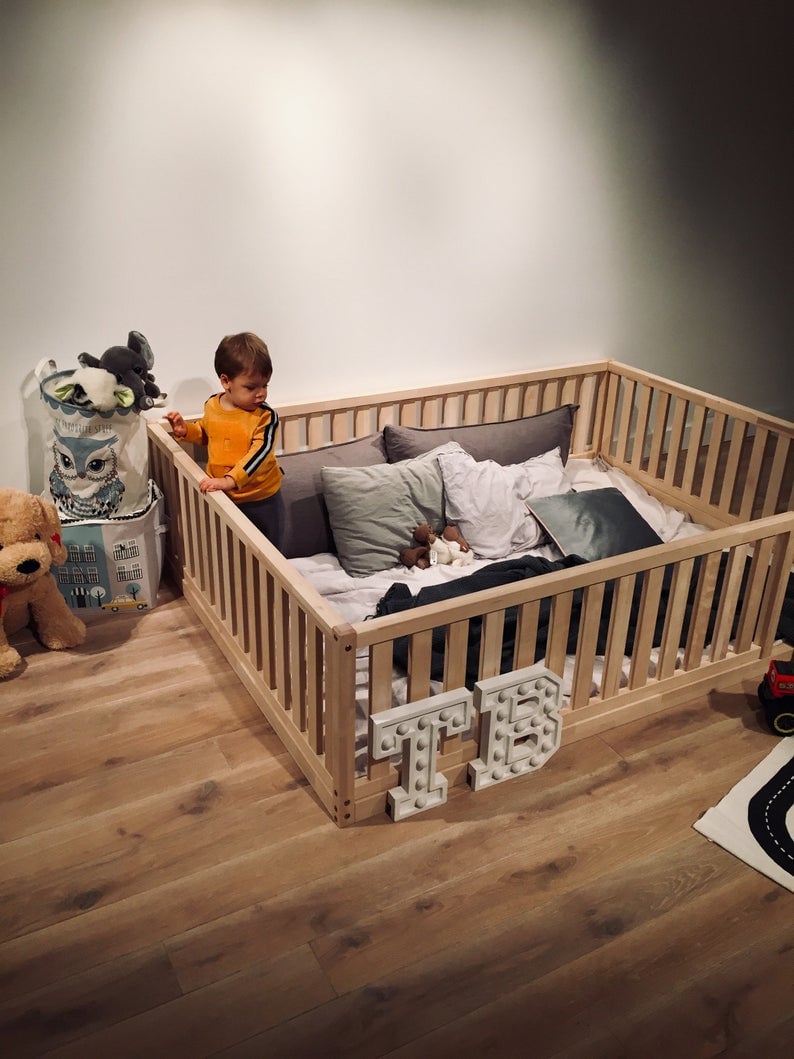 FULL Size montessori bed 53''x75'' with bed rails Teo Beds FREE SHIPPING