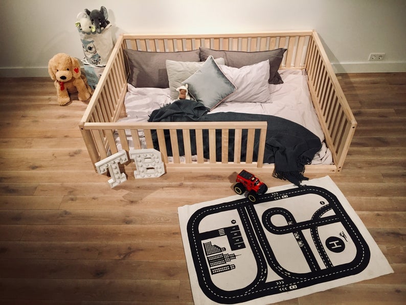KING Size 76x80" montessori bed with bed rails Teo Beds FREE' SHIPPING