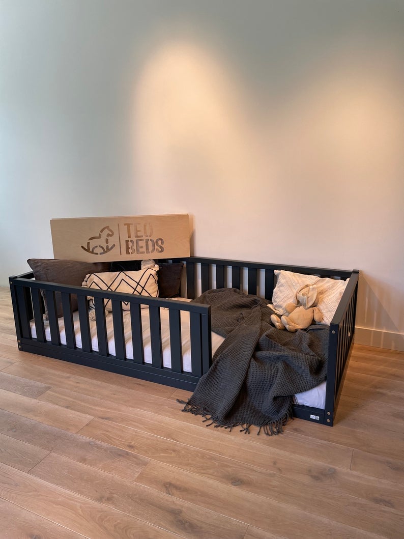 TWIN SIZE montessori BED 39''x75'' with bed rails Teo Beds free' shipping