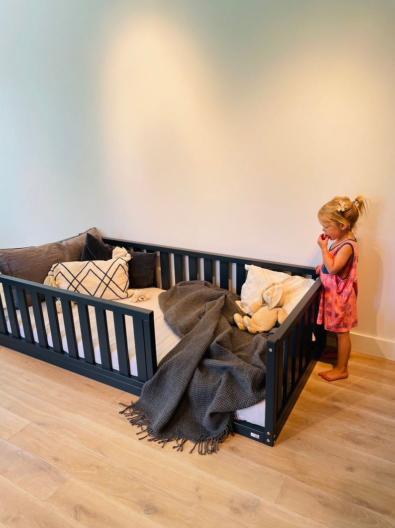 TWIN SIZE montessori BED 39''x75'' with bed rails Teo Beds free' shipping