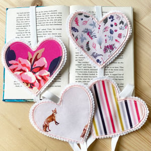 Image of Joules Fabric Heart Bookmarks