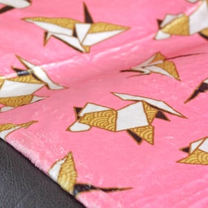 Image of Origami Animals blanket - luxury super soft fluffy fleece throw - PINK - printed blanket