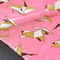 Image 2 of Origami Animals blanket - luxury super soft fluffy fleece throw - PINK - printed blanket
