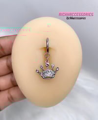 Image 2 of Crown Clip-On Belly Ring
