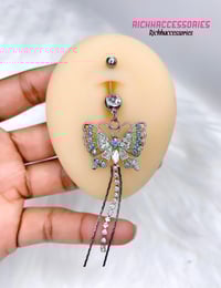 Image 2 of Silver Butterfly Belly Ring