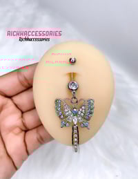 Image 1 of Silver Butterfly Belly Ring