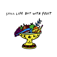 'Still Life But With Fruit' Coloured Print