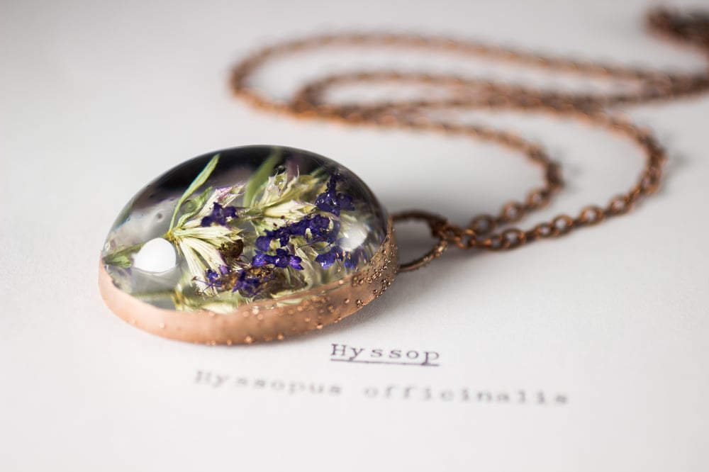 Image of Hyssop (Hyssopus officinalis) - Copper Plated Necklace #1