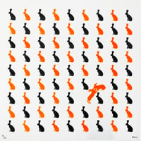 Image 1 of Bunny Love (Fluoro Orange & Black Stencil)