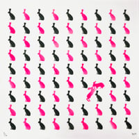 Image 1 of Bunny Love (Fluoro Pink & Black Stencil)